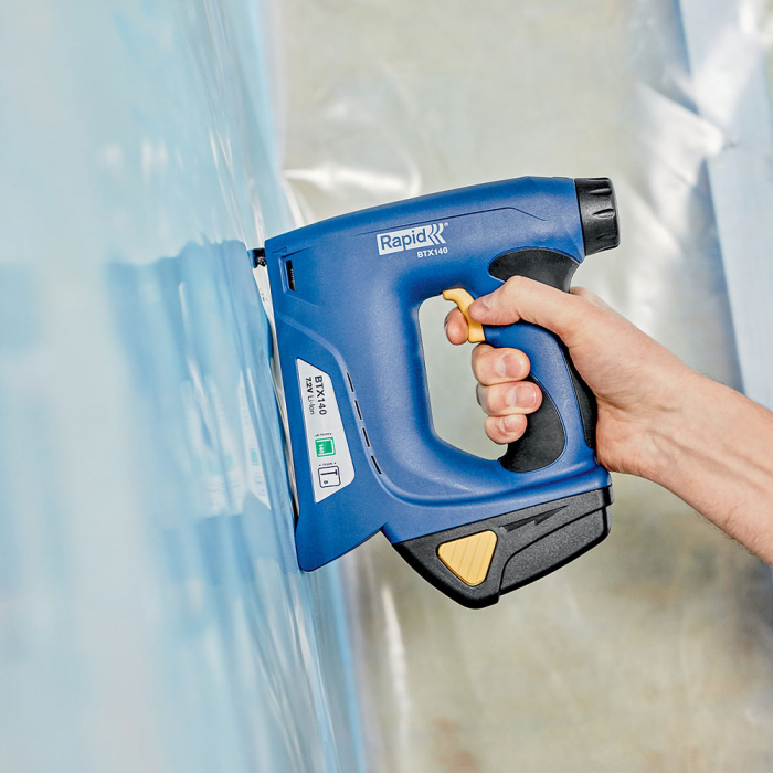 Rapid BTX140 Li-Ion Cordless Staple Gun kit, for packaging, for staples and brads, Adjustable Power control, Safety nose, Dual magazine, staple Rapid 140/6-14mm, brads Rapid 8/15mm 5001387-big