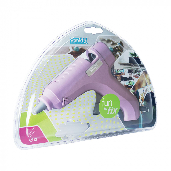 Pistol de lipit Rapid Fun to Fix G1000, include 6 batoane silicon transparent diametru 12mm, 60W, 185°C, debit 150 g/h, 23373100 [6]