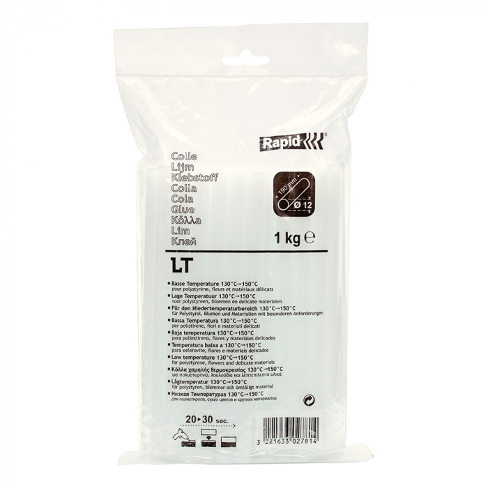 Batoane lipici Rapid Temperatura Scazuta 12mm x 190mm transparent, 1 kg/punga plastic 40302781 [9]