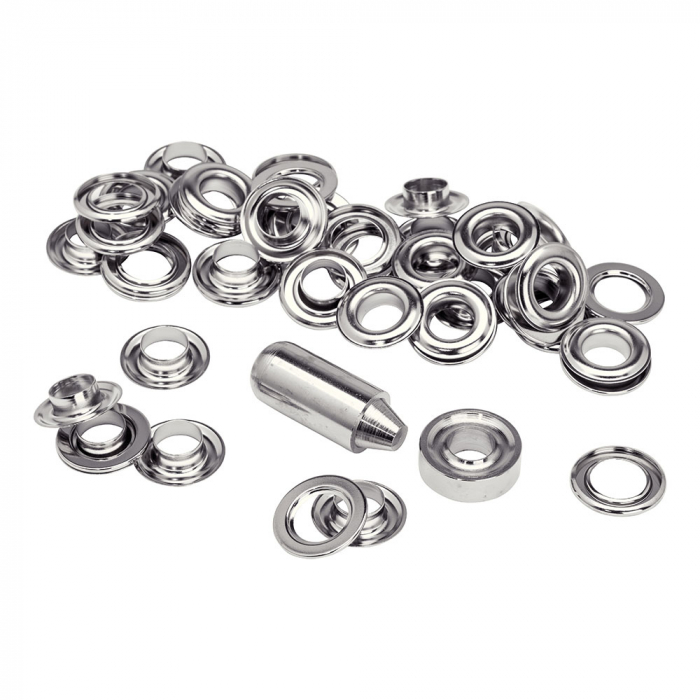 Rapid Grommets diameter 12mm, steel with silver finishing, with fixing system, 25 pcs/set 5000413 [2]