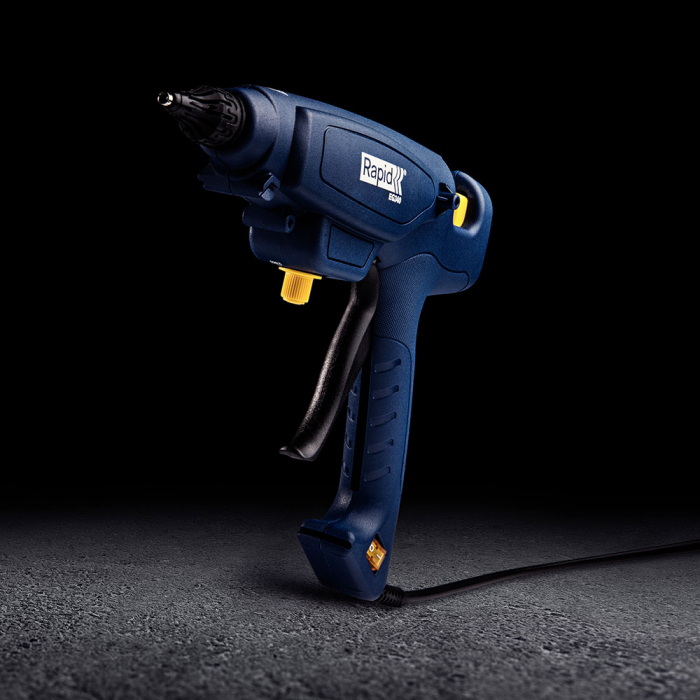 Pistol de lipit Rapid EG340 PRO industrial, batoane lipici 12 mm, putere 220W, temperatura reglabila 120°C-220°C, debit lipici 1400 g/h, actionare tragaci cu 4 degete, 5000327-big