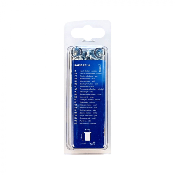 Piulite Nit Tubulare cu filet interior Rapid M6, diametru 9mm, otel cromat, burghiu HSS inclus, 20 buc/blister 5000673 [8]