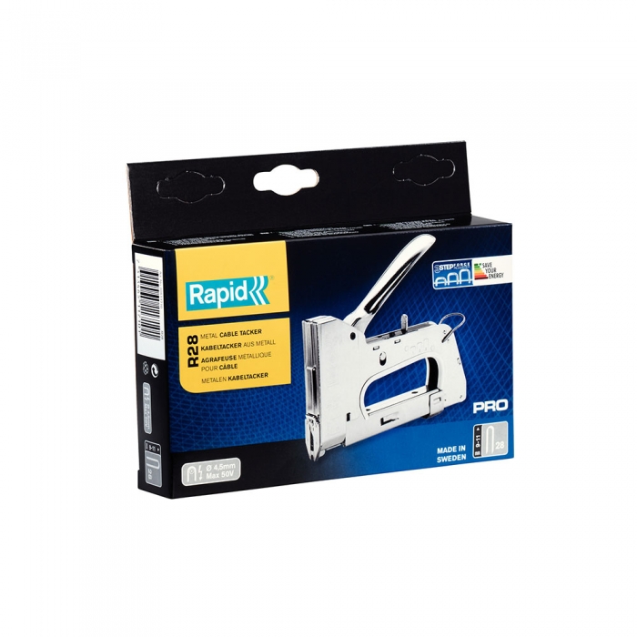 Rapid PRO 28E staple gun cables, semi-round staples “U” 28/9-11 mm, 3-steps force adjuster, cable diameter 4.5 mm, low voltage, 5 year guarantee, made In Sweden 20511710 [15]