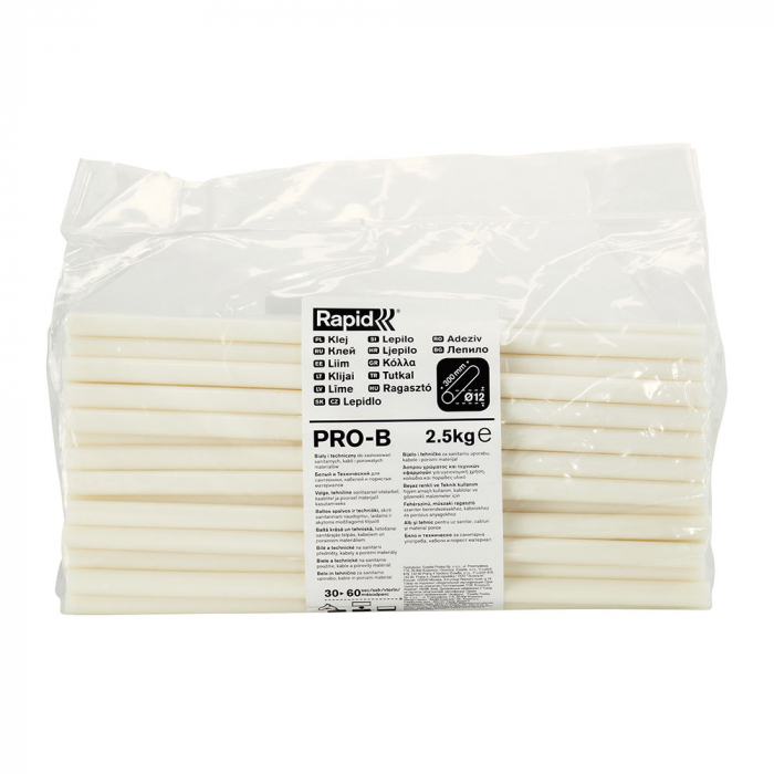Rapid PRO-B Glue Stick Sanitary & Cable white, Ø12mm x 295mm EVA basis, 2.5 kg/bag 40302804 [23]