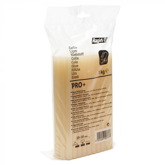 Rapid PRO+ Glue Stick Professional yellow, Ø12mm x 190mm EVA basis, 1 kg/bag 40302777 [21]