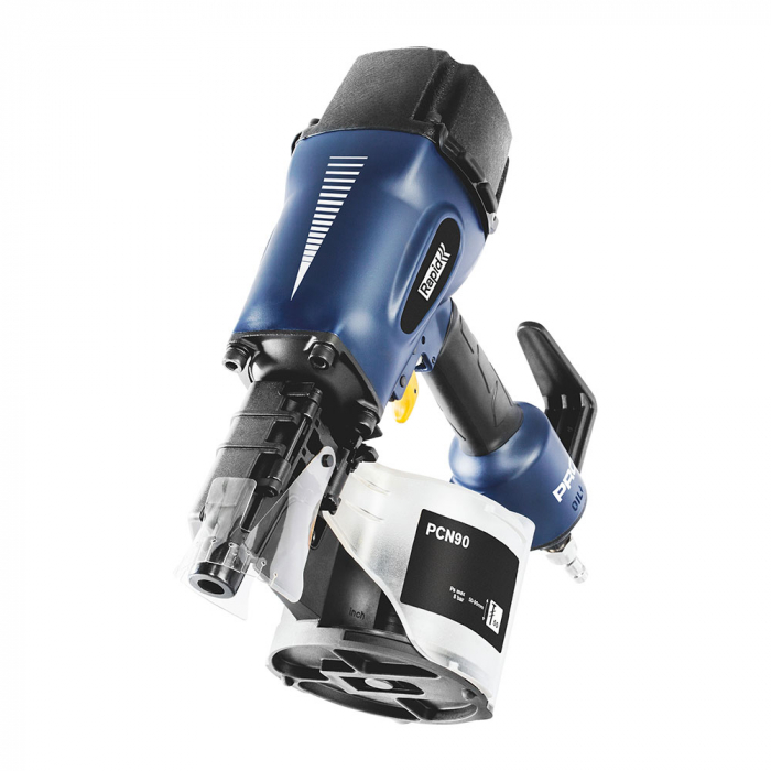 Rapid PRO PCN90 Pneumatic nailer kit, nails 50/50-90mm, high capacity, sequential actuation trigger, 360° adjustable air exhaust, Anti-slide pad, Debris shield device, Belt hook, 5000792-big