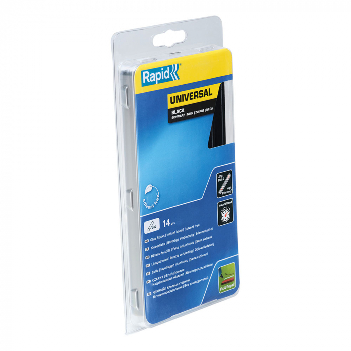 Baton silicon profesional Rapid Universal negru, Ø12mm x 190mm, baza EVA, 14 buc/blister 5000211 [4]