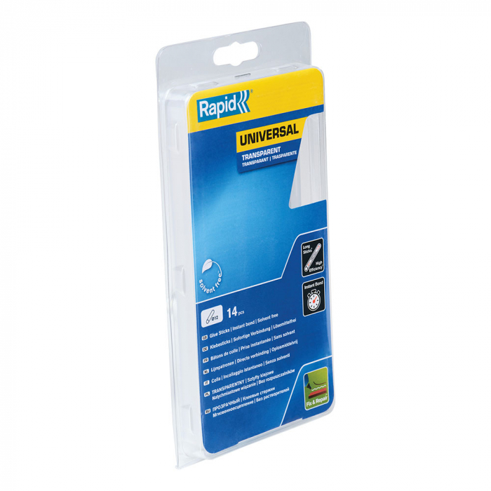 Rapid Professional Glue Stick Multi-purpose clear, Ø12mm x 190mm, EVA basis, 14 pcs/blister 40107362 [18]