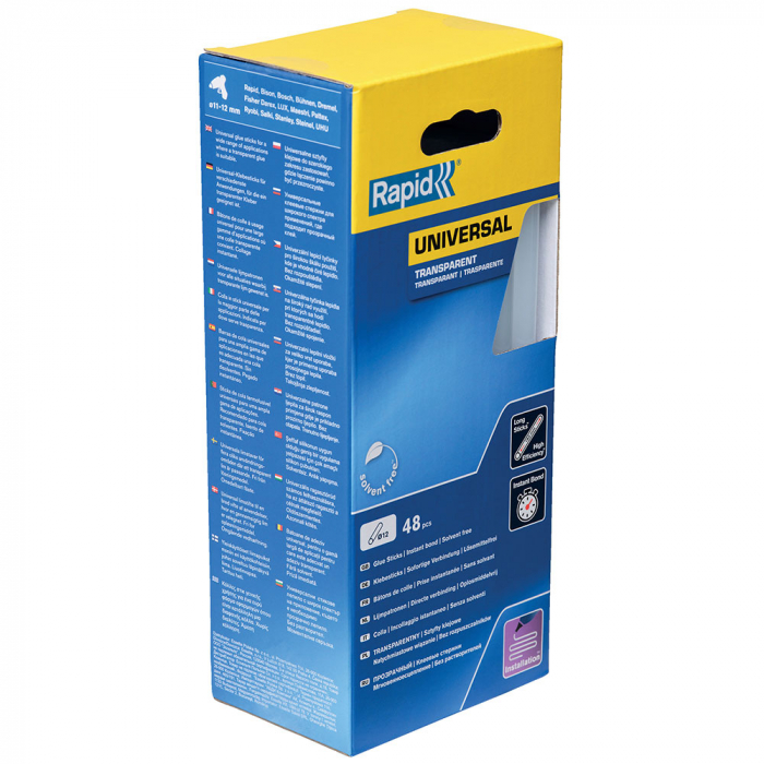 Baton silicon profesional Rapid Universal transparent, Ø12mm x 190mm, baza EVA, 48 buc/cutie 5001411 [12]