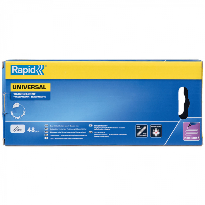 Baton silicon profesional Rapid Universal transparent, Ø12mm x 190mm, baza EVA, 48 buc/cutie 5001411 [11]