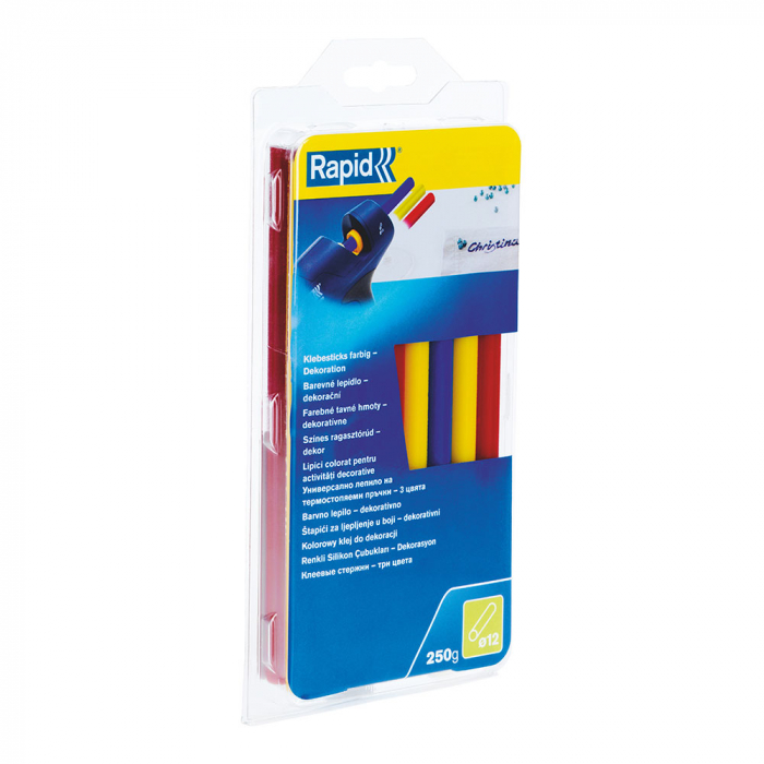 Baton silicon profesional Rapid Universal color (rosu, galben, albastru), Ø12mm x 190mm, baza EVA, 250g/blister 24941400-big