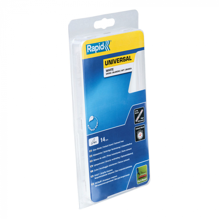 Baton silicon profesional Rapid Universal alb, Ø12mm x 190mm, baza EVA, 14 buc/blister 5000694 [18]