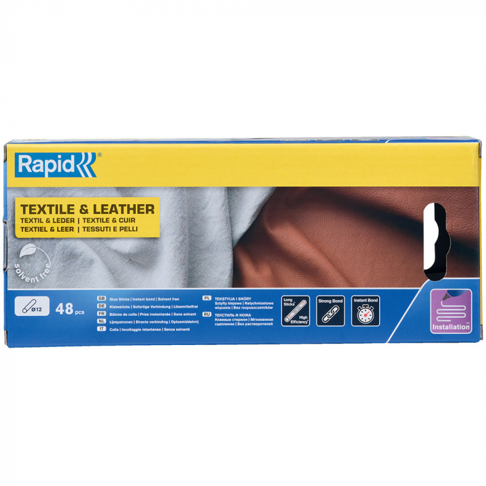 Rapid Professional Glue Stick Textile, Lether, yellow, Ø12mm x 190mm, EVA basis, 48 buc/blister 5001419 [7]