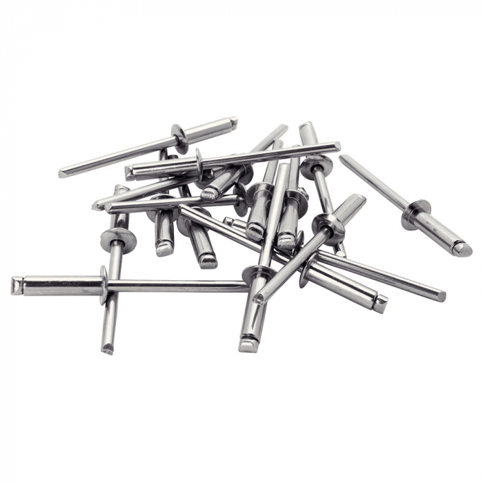 Rapid Stainless steel rivets diameter 3.2mm x 8mm, HSS metal drill bit included, 50 pieces/set, 5000393-big
