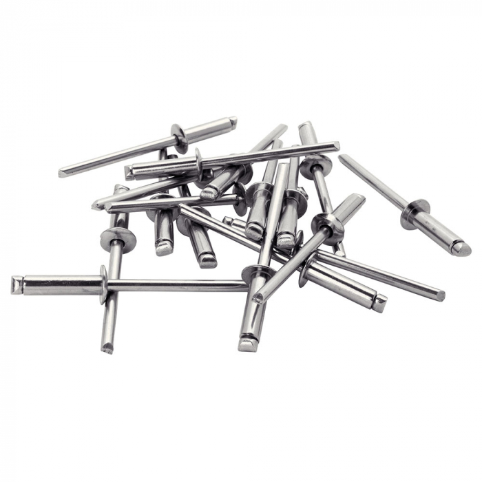 Rapid Stainless steel rivets diameter 4.0mm x 12mm, HSS metal drill bit included, 50 pieces/set, 5000394-big