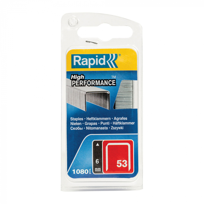 Rapid staples 53/6, fine wire, galvanized, decorations, 1080/blister 40109502-big