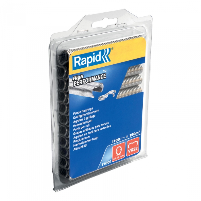 Rapid VR22 Fence Hogrings galvanized, 5-11 mm, 1100 pcs/blister-big