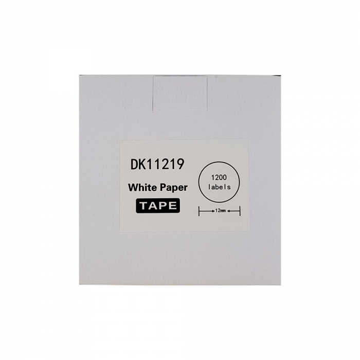 Etichete rotunde compatibile DK-11219, Ø12mm, 1200 etichete/rola, Brother DK11219-big