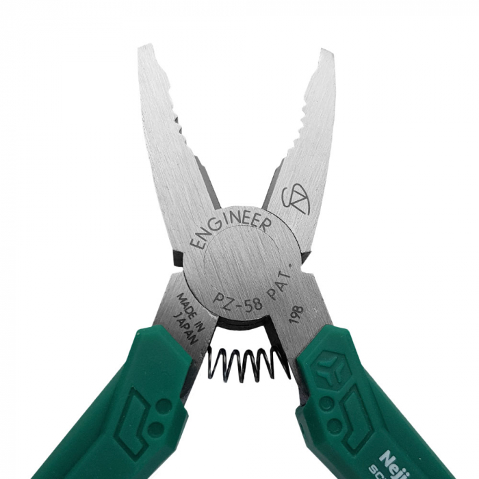 Screw removal side cutting pliers ENGINEER PZ-58, 160 mm, screw head 3 to 9.5mm, cutt 1.2 mm (copper wire), 1 mm (steel wire), made in Japan [4]