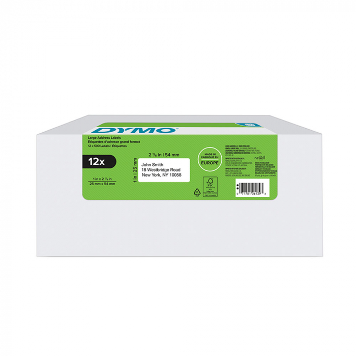Set 12 Etichete adrese retur DYMO LabelWriter 25 x 54 mm DYMO LW 11352 2177563 2177564 S0722520 [10]
