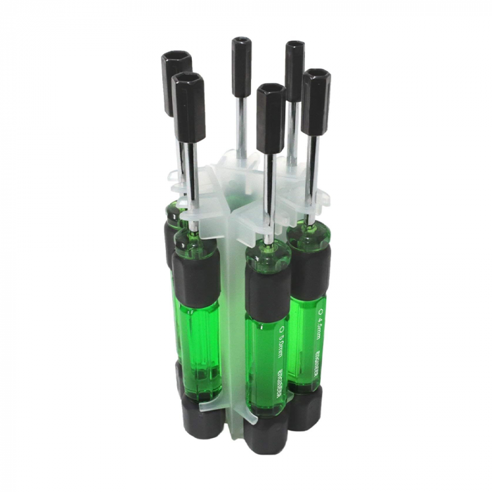 Set of 6 magnetized hexagonal Nut Driver screwdriver handle Engineer DK-14, plastic holder included, made in Japan [6]
