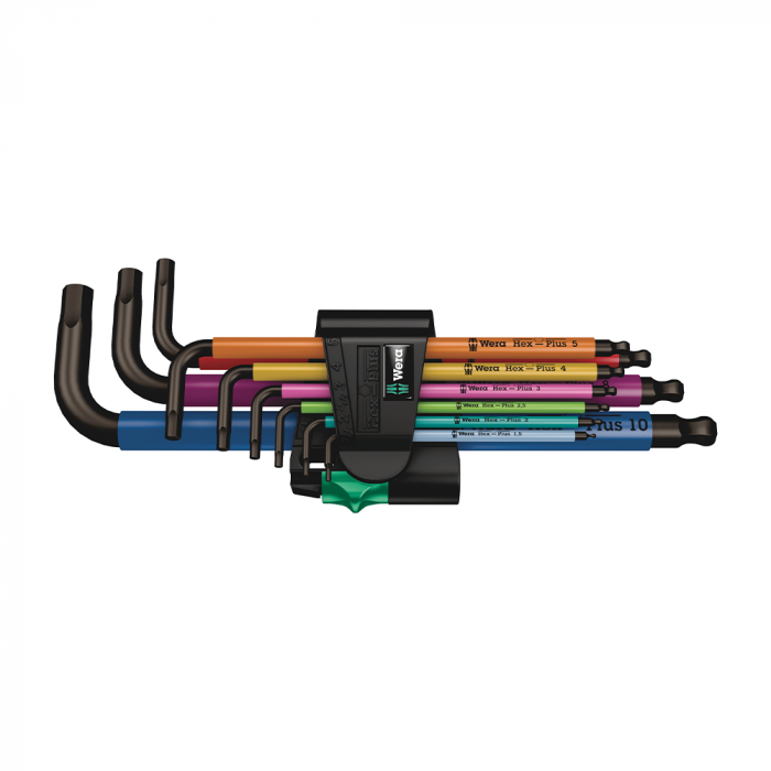 Set 9 x Metric Wera TORX hexagon Metric keys L shape anti-corrosion protection multicolor 05022089001 [1]