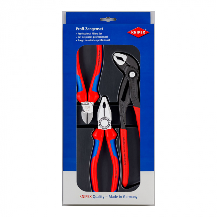 Set Knipex, 3 x cleste pentru utilizari frecvente, instalatori, electricieni, manere multicomponente, 180-250mm 002009V01 [5]