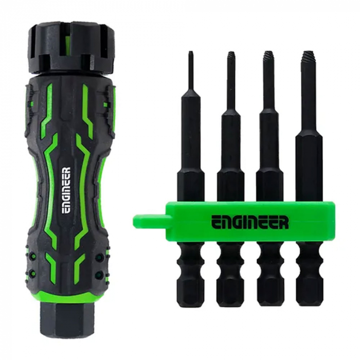 Set Maner Extractor suruburi uzate cu biti extractori pentru lucrul in spatii inguste sau adanci Engineer DZ-85 [6]