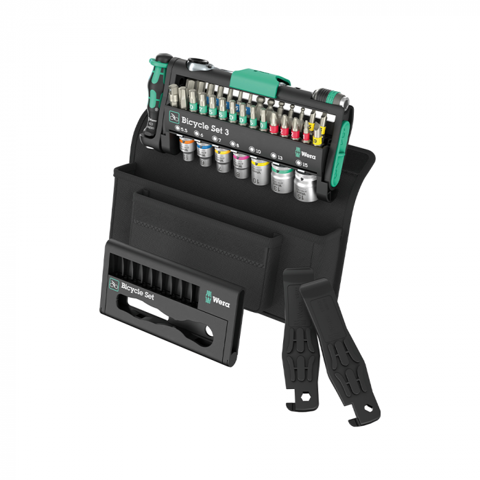 Set Wera Bicycle 3, 41 piese pentru bicicleta, Tool-Check Plus, clichet, Rapidaptor, biti, tubulare, leviere, trusa compacta profesionala [1]