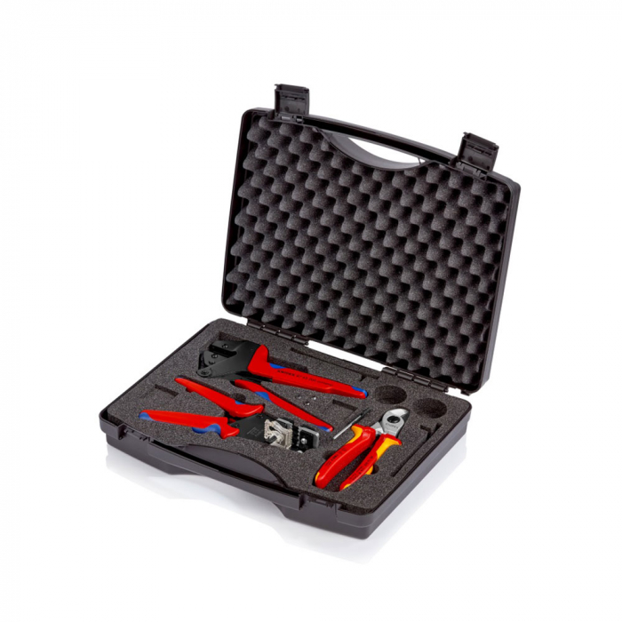 Photovoltaic installation tool set in a black hard plastic briefcase [11]