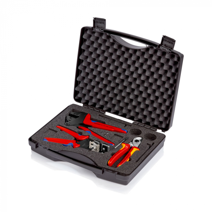 Set KNIPEX pentru instalatii fotovoltaice, mare precizie, servieta neagra din plastic dur, 97 91 01 [12]