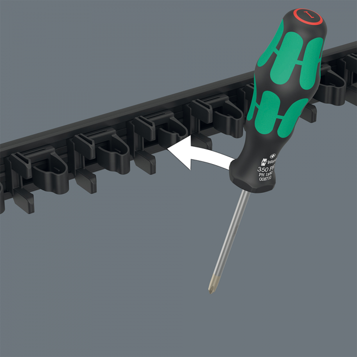 Wera Magnetic Rail 9611 for 9 Kraftform Series Screwdrivers 30 x 400 mm 05136414001 [5]