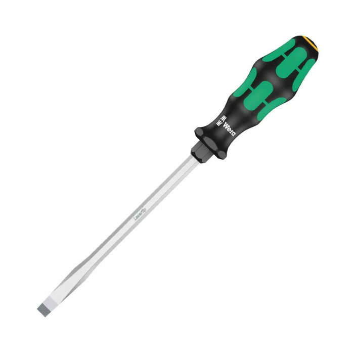 Wera Electrician Screwdriver 334 SK slotted 1.6 x 10.0 x 8 x 13 x 175 x 112 with Lasertip green anti-roll handle 05007677001 [10]