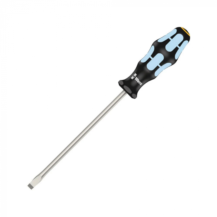 Wera Stainless Steel Screwdriver 3334 slotted 1.2 x 8.0 x 7.0 x 175 x 112 INOX with Lasertip gray-blue anti-roll handle 05032006001 [10]
