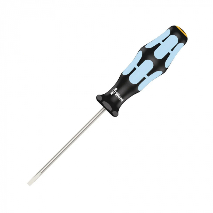 Wera Stainless Steel Screwdriver 3335 slotted 0.5 x 3.0 x 3 x 80 x 81 INOX gray-blue anti-roll handle 05032001001 [8]