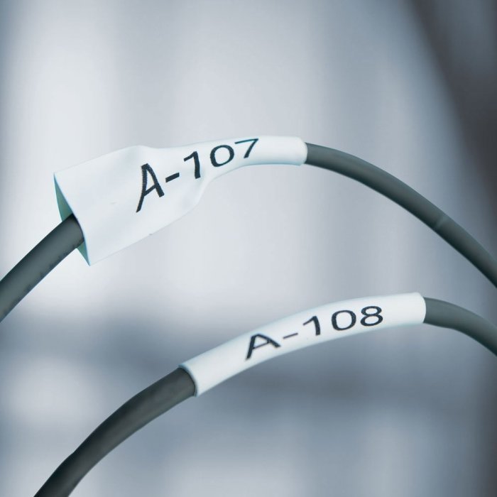 Heat shrink tube compatible Brother HSe-231 12mmx1.5 m black/white [3]