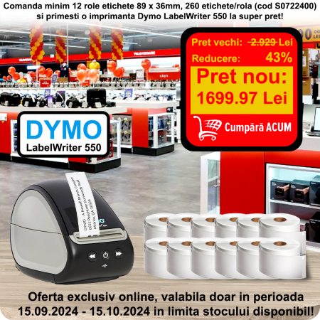 Printers - Promo Pack LabeWriter 550 and 12 label rolls 99012, 89x36mm/260 label/roll S0722400