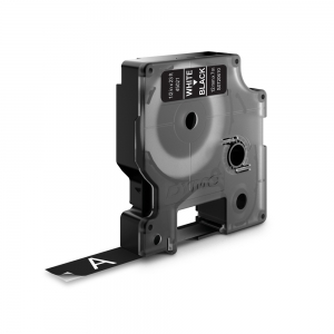 Banda etichete universala 12mm x 7m, Dymo LabelManager D1, alb/negru S07206100
