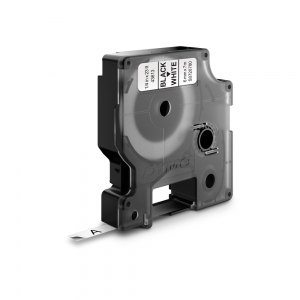 Etichete CD/DVD originale Dymo LabelManager D1 6mm x 7m, negru/alb S07207800
