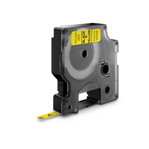 Etichete CD/DVD DYMO LabelManager D1 6mm x 7m negru/galben S0720790 43618