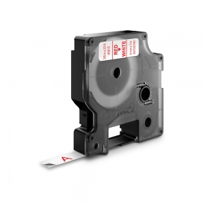 Etichete autocolante, DYMO LabelManager D1, 9mm x 7m, rosu/alb, 40915, S07207000