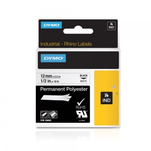 Etichete industriale poliester 12mm x 5.5m negru/alb DYMO ID1 18483 S0718210 [6]
