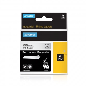 Etichete industriale poliester 6mm x 5.5m negru/transparent DYMO ID1  1805440 [4]