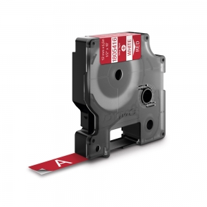 Etichete Universale Vinil - Etichete industriale vinil 12mm x 5.5m alb/rosu DYMO ID1 1805416