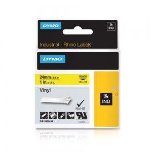 Etichete industriale vinil 24mm x 5.5m negru/galben DYMO ID1 1805431 [8]