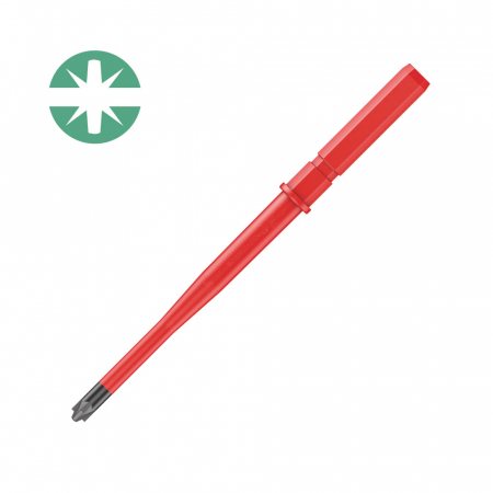 Screwdriver bit Kraftform Kompakt VDE WERA 65 iS PZ/S, # 2 PlusMinus x 154 mm corrosion protection red insulation 05003448001