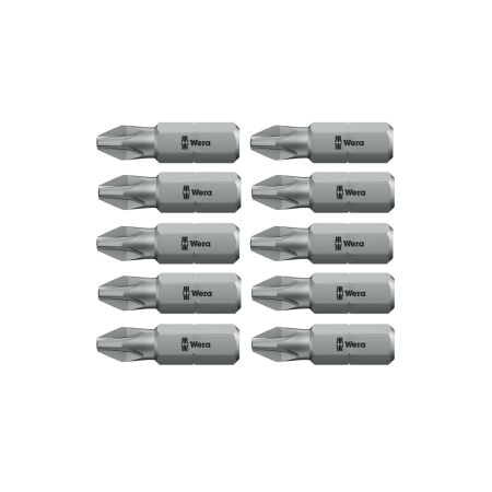 Wera 855/1 Z PZ2 screwdriver bit Set 10 pieces 25 mm compatible with 1/4" holder, 05072082001 [3]