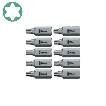 Hand tools - Wera 867/1 TORX® TX30 screwdriver bit Set 10 pieces 25 mm compatible with 1/4" holder, 05066490001