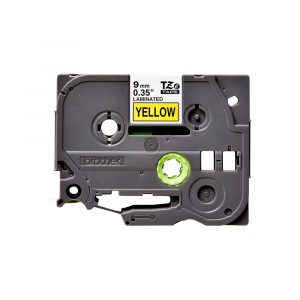 Brother TZe P-Touch Labels - Brother Genuine PTouch TZE621 laminated 9mm x 8m, black on yellow TZe-621
