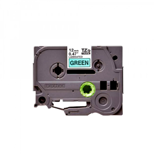 Labels - Brother Genuine PTouch TZE731 laminated 12mm x 8m, black on green TZe-731